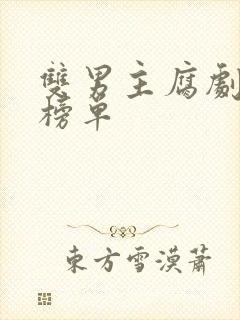 双男主腐剧推荐榜单