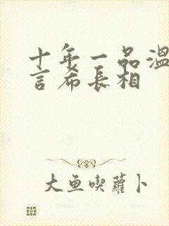 十年一品温如言言希长相