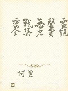 密战无声电视剧全集免费观看封面