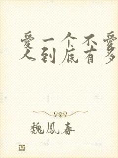 爱一个不爱你的人到底有多卑微封面