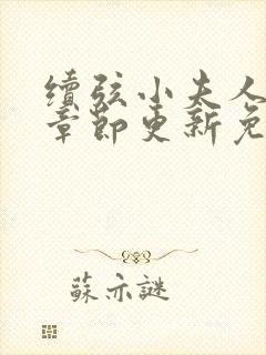 续弦小夫人最新章节更新免费阅读