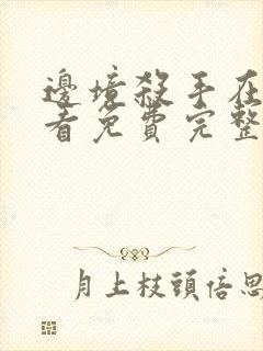 边境杀手在线观看免费完整版高清