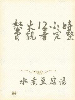 怒火12小时免费观看完整版高清