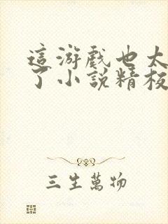 这游戏也太真实了小说精校版