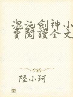 混沌剑神小说免费阅读全文无窗口