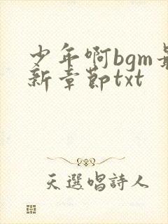 少年啊bgm最新章节txt封面