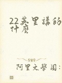 22英里讲的是什么