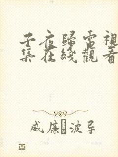 子夜归电视剧全集在线观看