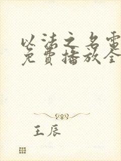 以法之名电视剧免费播放全集封面