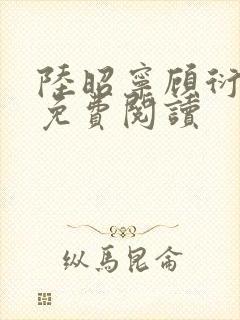 陆昭宁顾衍全文免费阅读