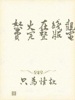 怒火在线观看免费完整版电视剧