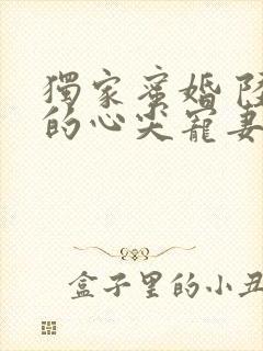 独家蜜婚 陆少的心尖宠妻