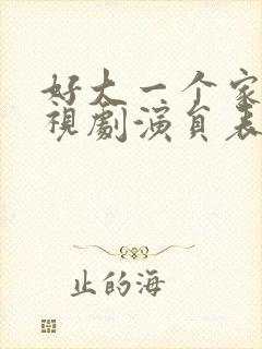 好大一个家 电视剧演员表