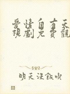 爱情自有天意电视剧免费观看完整版