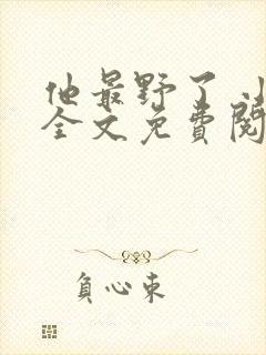 他最野了 小说全文免费阅读