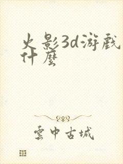 火影3d游戏叫什么封面