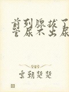 前列腺拔了导尿管尿不出尿怎么办