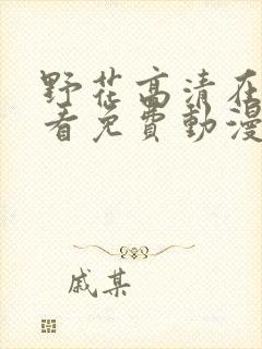 野花高清在线观看免费动漫版