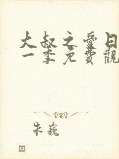 大叔之爱日剧第一季免费观看