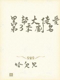 黑帮大佬爱上我第3季剧名