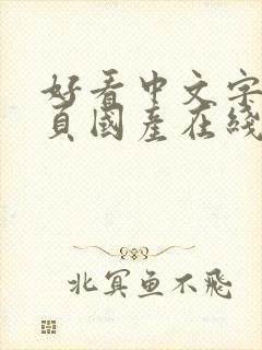 好看中文字幕一页国产在线封面