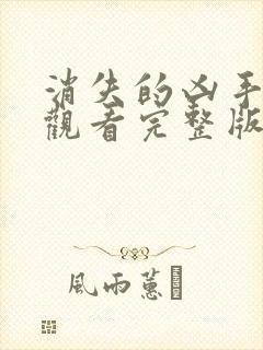 消失的凶手在线观看完整版电视剧