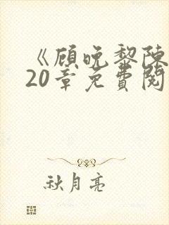 《顾晚黎陈亦》20章免费阅读小说