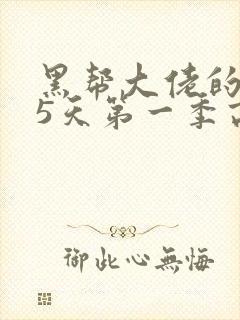 黑帮大佬的365天第一季高清免费封面