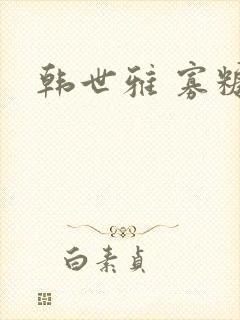 韩世雅 寡糖封面