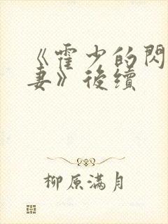 《霍少的闪婚暖妻》后续封面