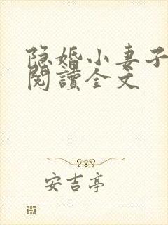 隐婚小妻子免费阅读全文