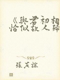 《与君初相识·恰似故人归封面