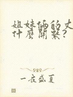 姐妹俩的丈夫是什么关系?封面