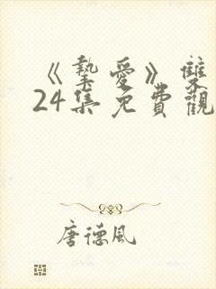 《挚爱》双男主24集免费观看