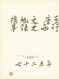 杨旭文 唐朝诡事录之西行