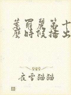 叶罗丽第十季什么时候播出