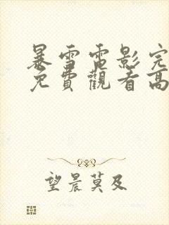 暴雪电影完整版免费观看高清