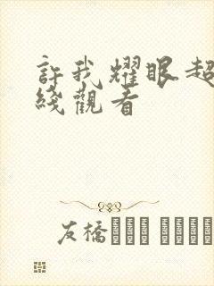 许我耀眼超清在线观看封面