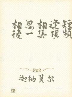 相思相逢短剧最后一集视频