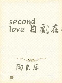 second love 日剧在线观看完整版封面