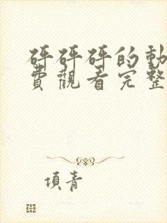 砰砰砰的动漫免费观看完整版高清