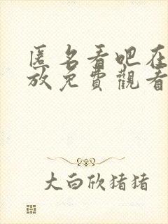 匿名看吧在线播放免费观看电视剧封面