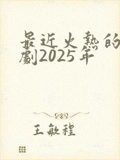 最近火热的电视剧2025年封面