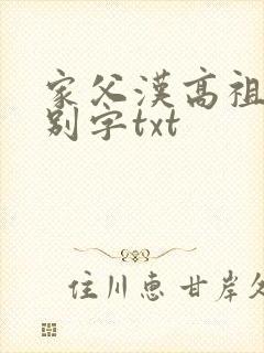 家父汉高祖无错别字txt