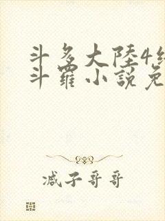 斗多大陆4终极斗罗小说免费封面