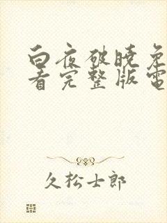 白夜破晓免费观看完整版电视剧高清