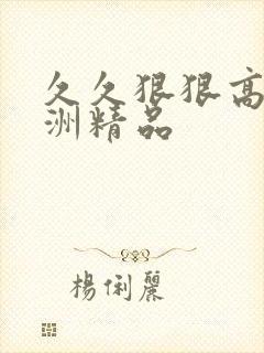 久久狠狠高潮亚洲精品