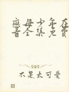 恋母少年在线观看全集免费封面