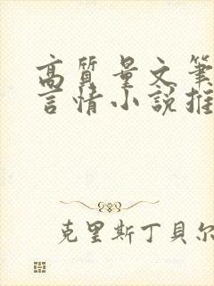 高质量文笔好的言情小说推荐