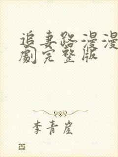 追妻路漫漫连续剧完整版